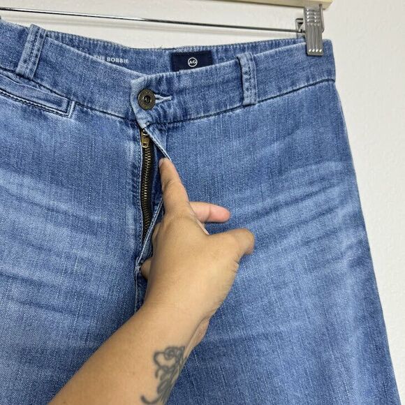 AG Adriano Goldschmied Jeans Size 28 Wide Leg Crop The Bobbie 100% Cotton Denim - Picture 5 of 12